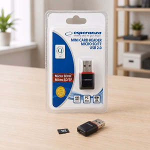 Esperanza EA134K kortinlukija musta, hopeinen, läpinäkyvä USB 2.0