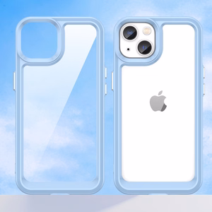 Outer Space Case iPhone 14 Plus kova suojus geelikehyksellä sininen