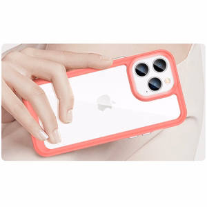 Outer Space Case iPhone 14 Pro Max kova suojakotelo geelikehyksellä punainen