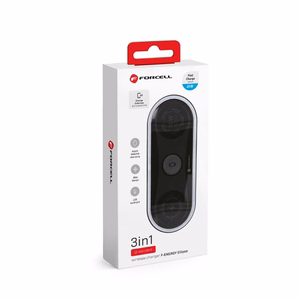FORCELL F-ENERGY Ellipse langaton laturi 3in1 Apple Qi -yhteensopiva QC 15W musta