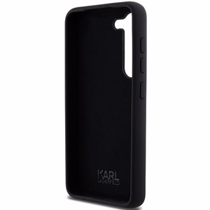 Karl Lagerfeld Silikoninen Karl&Choupette Metal Pin Suojakuori Samsung Galaxy S23:lle - musta