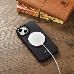 iCarer CE Premium Leather Folio Case iPhone 14 Plus Magnetic Flip Leather Folio Case MagSafe black (WMI14220715-BK)
