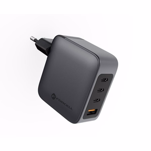 Puhelinlaturi Forcell F-Energy GaN 3 x USB C + USB A QC4.0 PD 5A 100W VT-46 harmaa