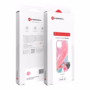 Suojakuori iPhone 15 PRO MAX:lle Forcell F-Protect Mirage MagSafe-yhteensopiva Military Drop-Test vaaleanpunainen marmori