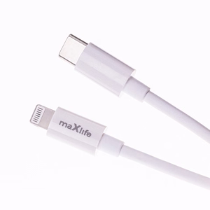Maxlife MXTC-06-20AC PD QC charger 1x USB-C 1x USB 20W white + USB-C - Lightning cable 20W