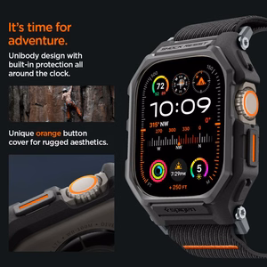 Spigen Lite Fit Pro Suojakuori Hihnalla Apple Watch Ultra 1 / 2 (49mm):lle - matta musta