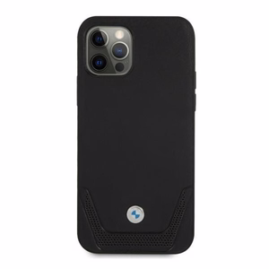 BMW Nahkainen rei'itetty kotelo iPhone 12 Pro Max - musta