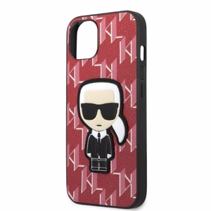 Karl Lagerfeld KLHCP13SPMNIKPI iPhone 13 mini 5.4 kovakuori punainen/punainen Monogram Ikonik Patch