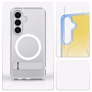 Spigen Ultra Hybrid S Mag MagSafe Suojakuori Samsung Galaxy S26:lle - läpinäkyvä ja valkoinen