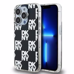 DKNY IML Ruudullinen Mono-kuvio Suojakuori iPhone 15 Pro Max:lle - musta