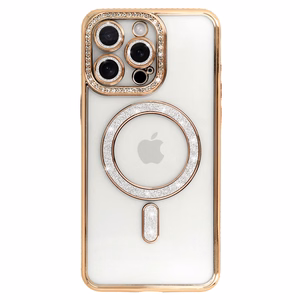 Bling magneettinen puhelinkuori iPhone 15 kulta