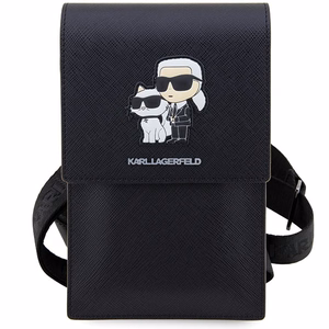 Karl Lagerfeld puhelinlaukku KLWBSAKCPMK musta kovakuori Phone Pounch Universal Saffiano K&C NFT