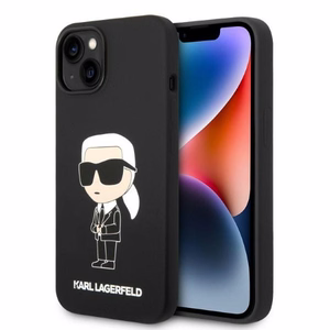 Karl Lagerfeld Silicone Ikonik suojakuori iPhone 14 Plus:lle - musta