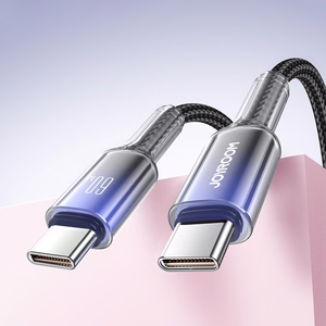 Joyroom S-A42 Crystal-Clear Series 60W USB-C - USB-C -kaapeli 1,2 m - musta