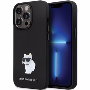 Karl Lagerfeld KLHCP13LSMHCNPK Suojakuori iPhone 13 Pro / 13:lle - musta Silikoninen C Metal Pin