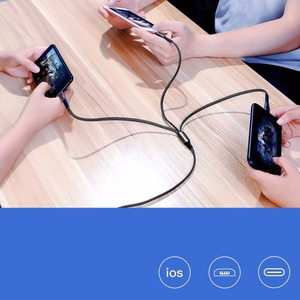 USB-kaapeli Joyroom 3in1 punainen 130cm (enintään 3.5A / 480 mbps)