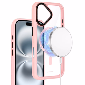 Liavec Hybrid Magsafe Clear Case for Iphone 16 light pink