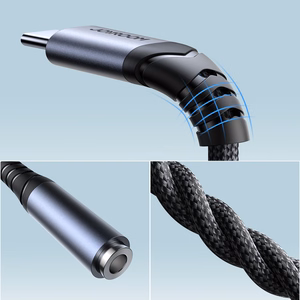 Joyroom SY-C01 USB-C DAC sovitin 3.5 mm mini jack - musta