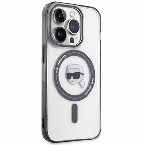 Karl Lagerfeld KLHMP15XHKHNOTK iPhone 15 Pro Max 6,7 läpinäkyvä kovakuori IML Karlin pää MagSafe