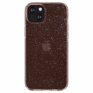 Spigen Liquid Crystal Glitter iPhone 15 Plus Suojakuori - Vaaleanpunainen/Kirkas