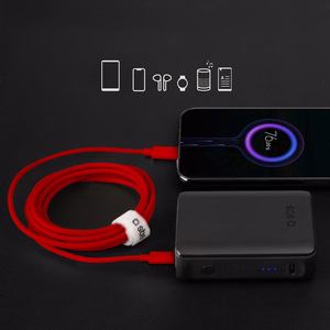 SBS TECABLETISSUETCCR USB-C - USB-C 1,5m 60W punottu kaapeli - punainen