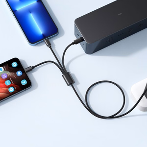 Kaapeli 3in1 USB A - Lightning / Typ C / Micro USB VEGER 2A 12W V303 1,2 m musta