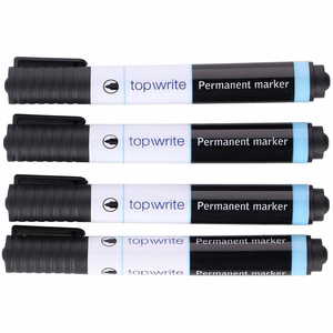 Topwrite-permanenttitussit, 4 kpl, mustat