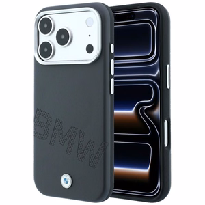 BMW-kotelo mallille IPHONE 18 Pro Max/17 Pro Max MagSafe-yhteensopiva (Sign Inclined Deboss Letters) (väri: harmaa)