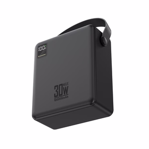 Wozinsky W8-B 100000mAh 30W varavirtalähde, 2xUSB-A, 2xUSB-C, taskulampulla, musta
