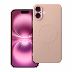 Silikoninen Mag Cover iPhone 16 PLUS:lle yhteensopiva MagSafen kanssa vaaleanpunainen