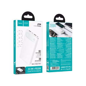 Hoco J154 -varavirtalähde 10000 mAh QC PD 22,5W, valkoinen