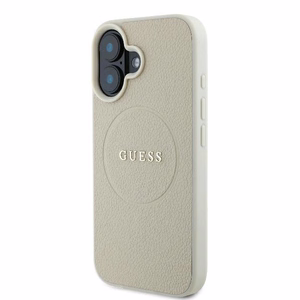 Guess Grained Ring MagSafe Suojakuori iPhone 16:lle - beige