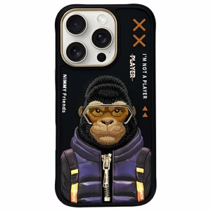 Nimmy Cool&Cute 2.0 Apina Suojakuori iPhone 16 Pro:lle - musta