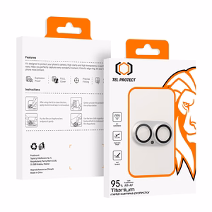 Karkaistu lasi Tel Protect 95% AR+AF Full Metal Camera Protector kameralle iPhone 17:lle hopeinen (kamerasaari)