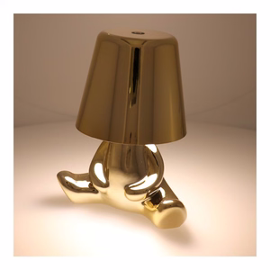 Pöytälamppu yöpöydälle GOLD MAN Art Deco istuva (versio 7) MLTL