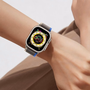 Tech-Protect Nylon ranneke Apple Watch 4/5/6/7/8/9/SE/Ultra 1/2 (42/44/45/49 mm) musta/oranssi