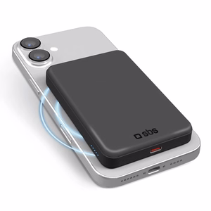 SBS Mag Power Qi2 5000 mAh Powerbank yhteensopiva MagSafen kanssa - musta