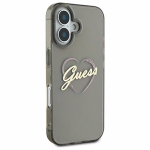 Guess IML Heart Suojakuori iPhone 16:lle - musta