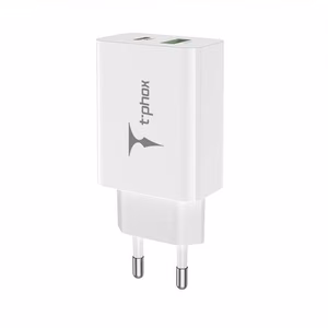 SEINÄLATURI T-PHOX SPEEDY USB-C 20W + USB 18W QC 3.0 VALKOINEN