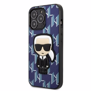 Karl Lagerfeld KLHCP13XPMNIKBL iPhone 13 Pro Max 6.7 kovakuori sininen/sininen Monogram Ikonik Patch