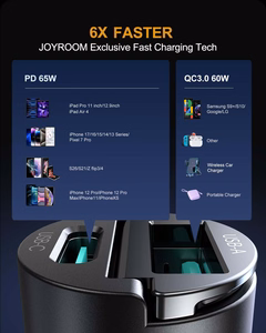 Joyroom JR-CCN18 65 W USB-A USB-C autolaturi - musta