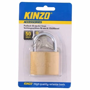 Kinzo 50 mm messinkinen riippulukko 3 avaimella