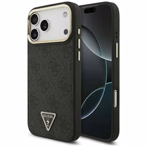 Guess 4G Triangle Logo MagSafe -suojakuori iPhone 17 Pro Max - musta ja kulta