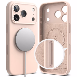 Ringke Silicone Magnetic MagSafe -suojakuori iPhone 17 Pro - pinkki