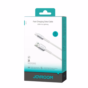 Joyroom S-A51 Cutting-Edge Series 3A USB-A - Lightning -kaapeli 1,2 m - vaaleanharmaa