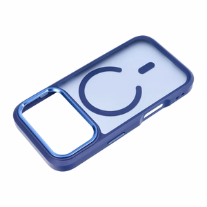 Suojakuori laitteelle iPhone 18 Pro / 17 Pro: Forcell F-Protect Smoke Hybrid Premium, MagSafe-yhteensopiva, väri: laivastonsininen