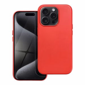 Nahkainen Mag Cover -suojakuori (MagSafe) iPhone 15 Pro:lle punainen