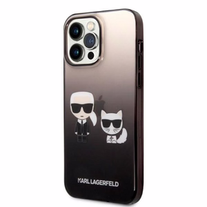 Karl Lagerfeld KLHCP14LTGKCK iPhone 14 Pro 6.1 "kovakotelo musta / musta Gradientti Ikonik Karl & Choupette