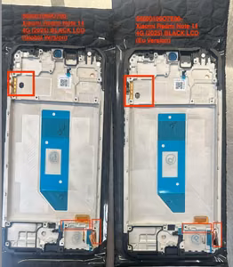 LCD screen Xiaomi Redmi Note 14 4G (Europe) with touch screen with frame Midnight Black original (service pack)