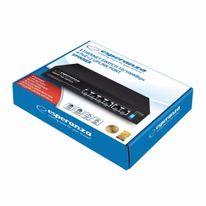 Esperanza ENS105 6-porttinen PoE-kytkin 10/100 60W